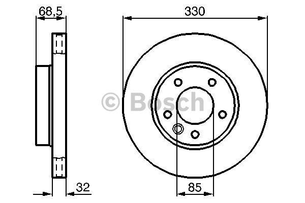 Bosch Диск гальмівний передній вентильований – ціна 315 PLN