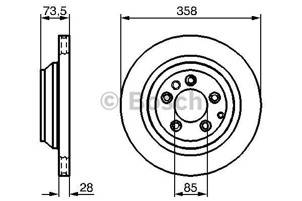 Тормозной диск задний вентилируемый Bosch 0 986 479 259