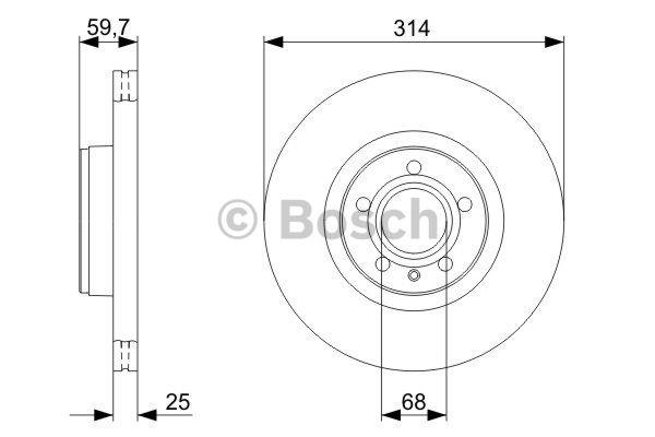 Bosch Диск гальмівний передній вентильований – ціна 232 PLN