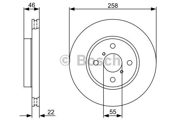 Bosch Wentylowana przednia tarcza hamulcowa – cena 381 PLN