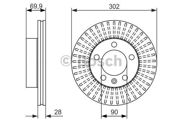 Тормозной диск передний вентилируемый Bosch 0 986 479 716
