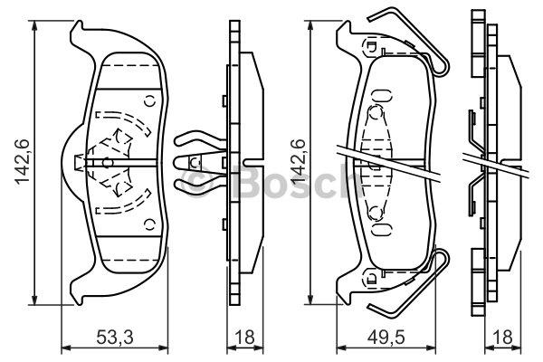 Brake Pad Set, disc brake Bosch 0 986 494 142