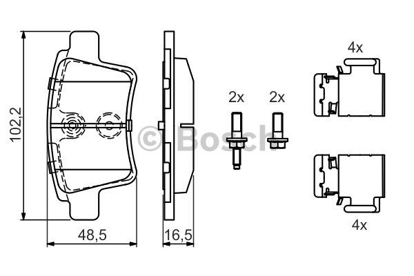 Тормозные колодки дисковые, комплект Bosch 0 986 494 622