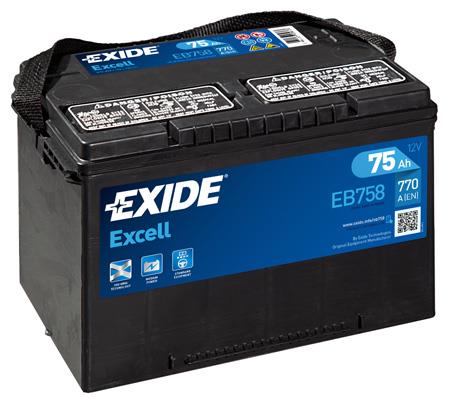 Exide EB758 Akumulator Exide Excell 12V 75AH 770A(EN) L+ EB758: Dobra cena w Polsce na 2407.PL - Kup Teraz!