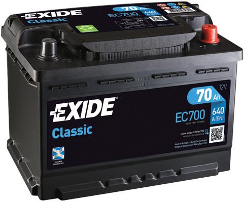 Exide EC700 Akumulator Exide Classic 12V 70AH 640A(EN) R+ EC700: Dobra cena w Polsce na 2407.PL - Kup Teraz!