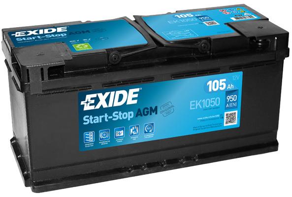 Exide EK1050 Akumulator Exide Start-Stop AGM 12V 105AH 950A(EN) R+ EK1050: Dobra cena w Polsce na 2407.PL - Kup Teraz!
