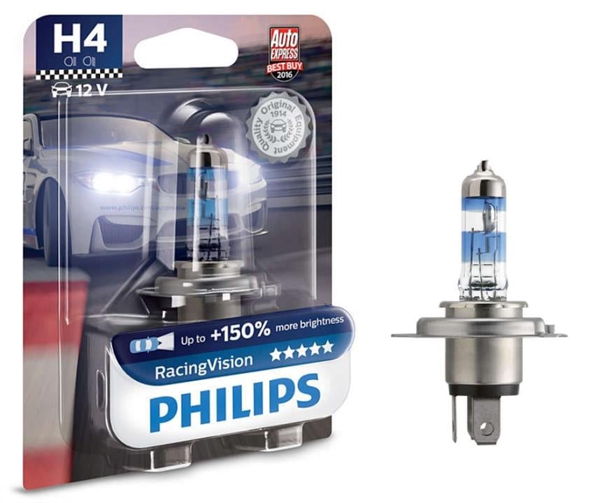 Philips 12342RVB1 Лампа галогенна Philips Racingvision +150% 12В H4 60/55Вт +150% 12342RVB1: Купити у Польщі - Добра ціна на 2407.PL!