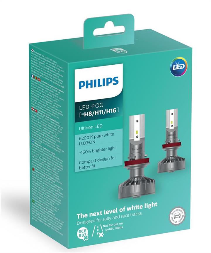 Philips 11366ULWX2 Żarówka LED zestaw Philips Ultinon LED H8/H11/H16 12V 6200K (2 szt.) 11366ULWX2: Dobra cena w Polsce na 2407.PL - Kup Teraz!