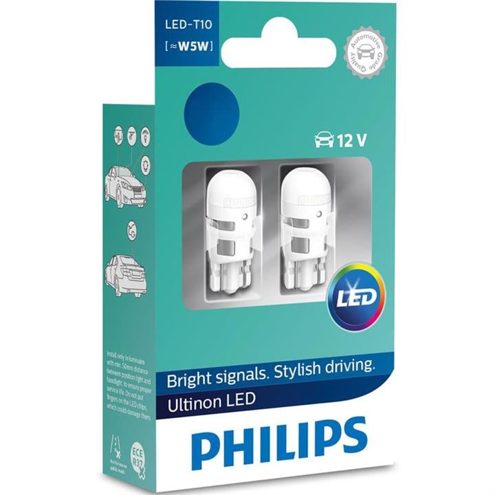 Philips 11961ULW4X2 Лампа світлодіодна Philips Ultinon LED 12В T10 (W5W) 0,6Вт 11961ULW4X2: Приваблива ціна - Купити у Польщі на 2407.PL!