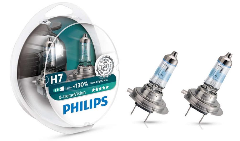 Halogenlampe Philips X-Tremevision +130% 12V H7 55W +130% Philips 12972XV+S2