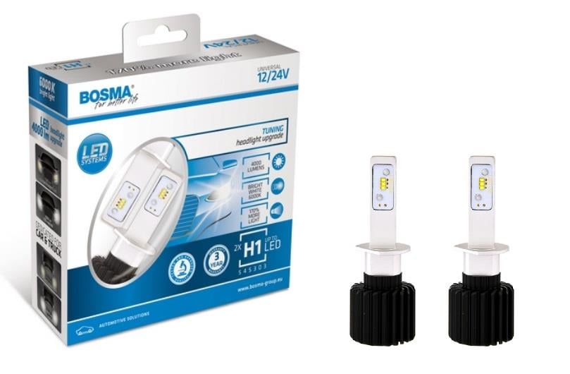 Bosma 6063 LED bulbs kit BOSMA H1 12/24V 6000K (2 pc.) 6063: Buy near me in Poland at 2407.PL - Good price!