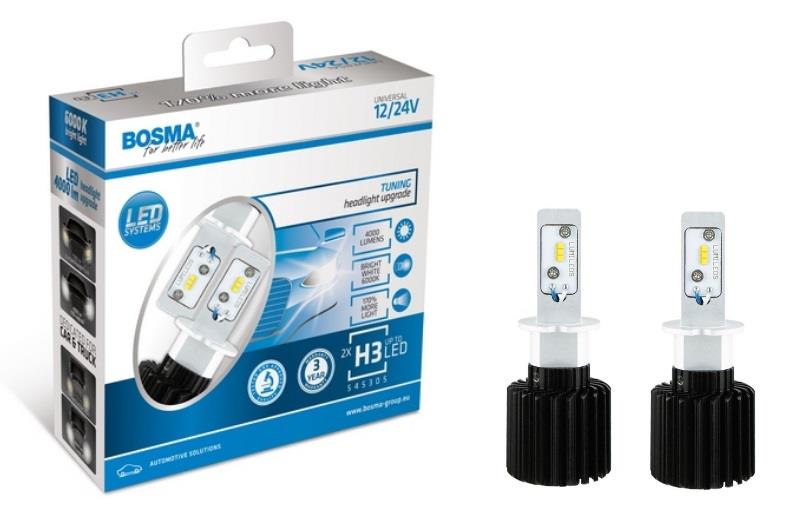 Bosma 6421 LED bulbs kit BOSMA H3 12/24V 6000K (2 pc.) 6421: Buy near me in Poland at 2407.PL - Good price!