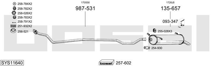 Bosal SYS11640 Exhaust system SYS11640: Buy near me in Poland at 2407.PL - Good price!