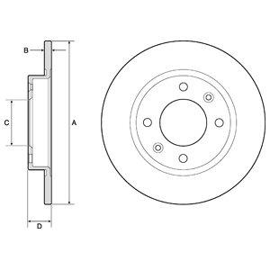 Delphi BG2572 Rear brake disc, non-ventilated BG2572: Buy near me in Poland at 2407.PL - Good price!