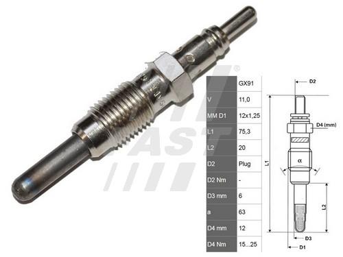 Fast FT82728 Glow plug FT82728: Buy near me in Poland at 2407.PL - Good price!