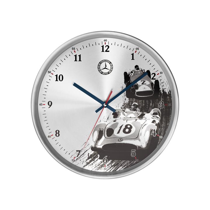 Zegar Mercedes-Benz Wall Clock, Classic, Silver&#x2F;Blue&#x2F;Red Mercedes B6 6 04 5131