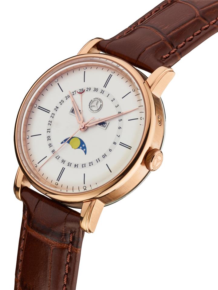 Zegar Mercedes-Benz Men’s Watch, Classic Gold, Pink Gold&#x2F;Brown Mercedes B6 6 04 1623