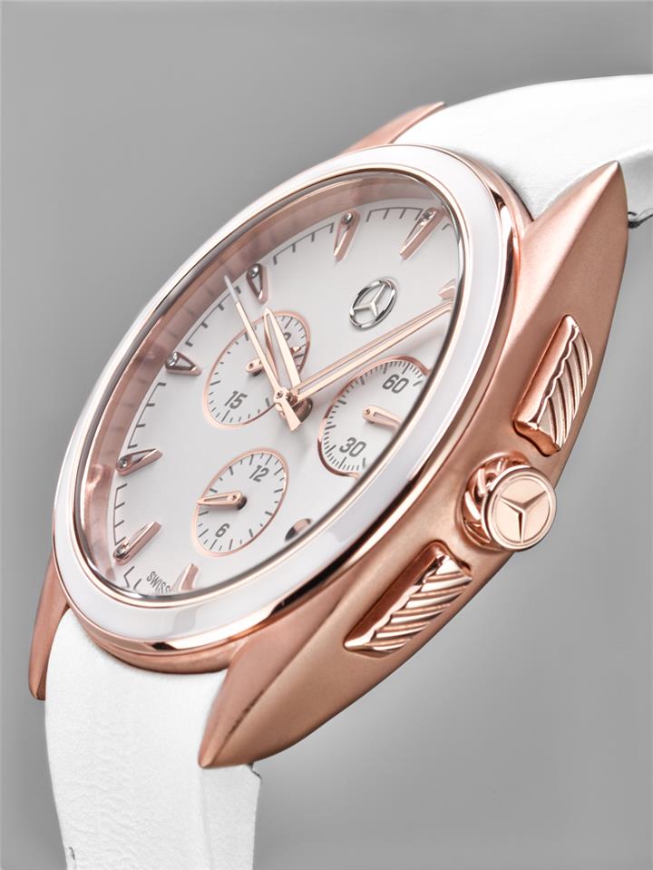 Zegar Mercedes-Benz Women&#39;s Chronograph Watch, Sport Fashion, pink gold&#x2F;white Mercedes B6 6 95 4170