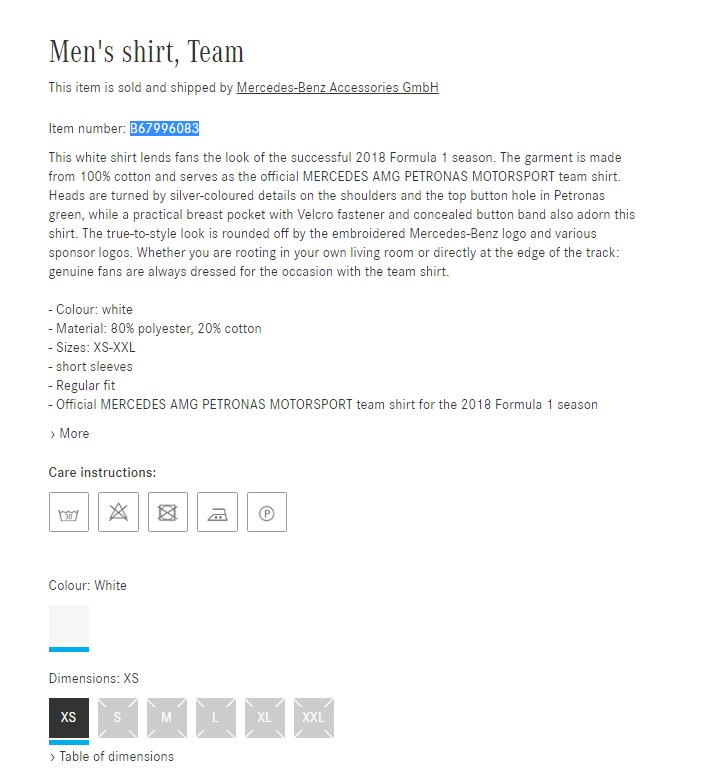 T-shirt mężczyzn Mercedes B6 7 99 6083