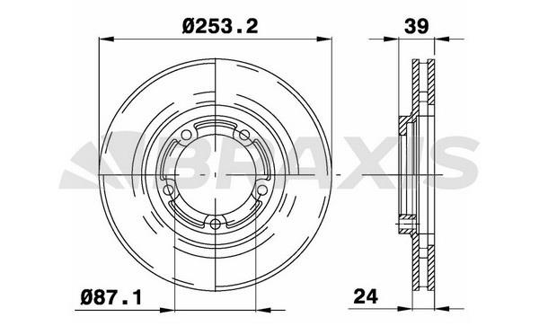 Braxis AE0754 Тормозной диск передний вентилируемый AE0754: Отличная цена - Купить в Польше на 2407.PL!