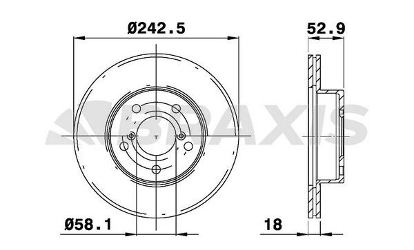 Braxis AE0727 Bremsscheibe AE0727: Kaufen Sie zu einem guten Preis in Polen bei 2407.PL!