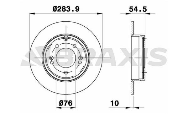 Braxis AE0675 Тормозной диск задний невентилируемый AE0675: Отличная цена - Купить в Польше на 2407.PL!