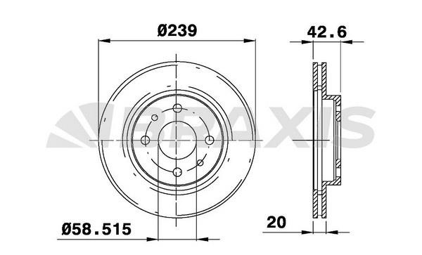 Braxis AE0653 Тормозной диск передний вентилируемый AE0653: Отличная цена - Купить в Польше на 2407.PL!
