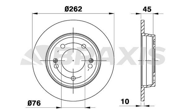 Braxis AE0608 Тормозной диск задний невентилируемый AE0608: Купить в Польше - Отличная цена на 2407.PL!