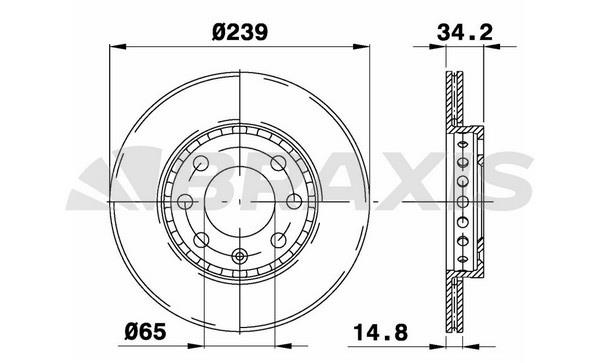 Braxis AE0573 Тормозной диск передний вентилируемый AE0573: Купить в Польше - Отличная цена на 2407.PL!