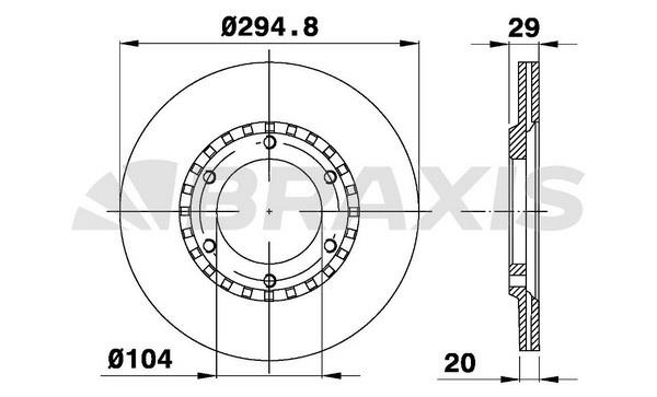 Braxis AE0542 Innenbelüftete Bremsscheibe vorne AE0542: Kaufen Sie zu einem guten Preis in Polen bei 2407.PL!