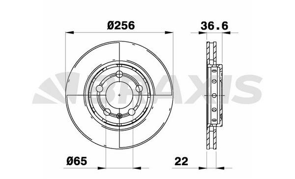 Braxis AE0529 Тормозной диск задний вентилируемый AE0529: Отличная цена - Купить в Польше на 2407.PL!