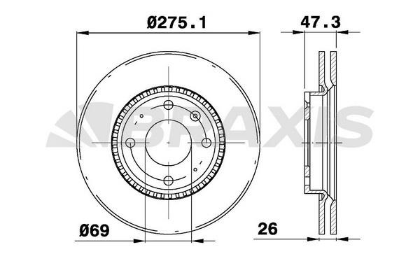 Braxis AE0510 Тормозной диск передний вентилируемый AE0510: Отличная цена - Купить в Польше на 2407.PL!