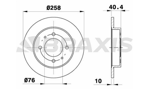 Braxis AE0464 Тормозной диск задний невентилируемый AE0464: Отличная цена - Купить в Польше на 2407.PL!