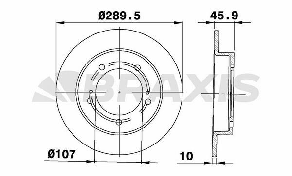Braxis AE0361 Тормозной диск передний невентилируемый AE0361: Отличная цена - Купить в Польше на 2407.PL!