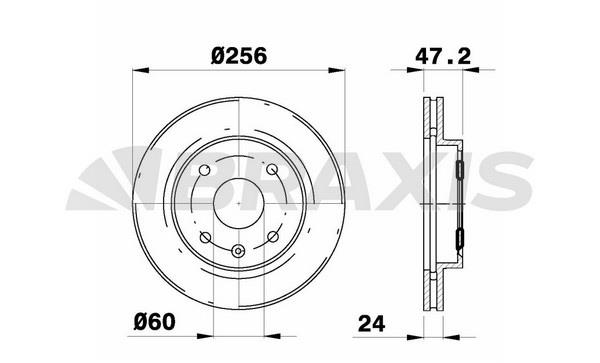 Braxis AE0336 Тормозной диск передний вентилируемый AE0336: Отличная цена - Купить в Польше на 2407.PL!
