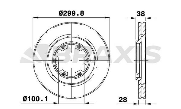 Braxis AE0330 Front brake disc ventilated AE0330: Buy near me in Poland at 2407.PL - Good price!