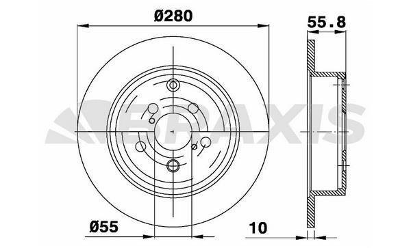 Braxis AE0270 Тормозной диск задний невентилируемый AE0270: Купить в Польше - Отличная цена на 2407.PL!