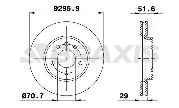 Braxis AE0266 Тормозной диск передний вентилируемый AE0266: Отличная цена - Купить в Польше на 2407.PL!