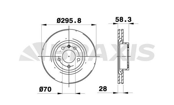 Braxis AE0259 Диск гальмівний передній вентильований AE0259: Приваблива ціна - Купити у Польщі на 2407.PL!