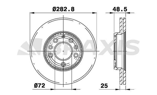 Braxis AE0225 Тормозной диск передний вентилируемый AE0225: Отличная цена - Купить в Польше на 2407.PL!