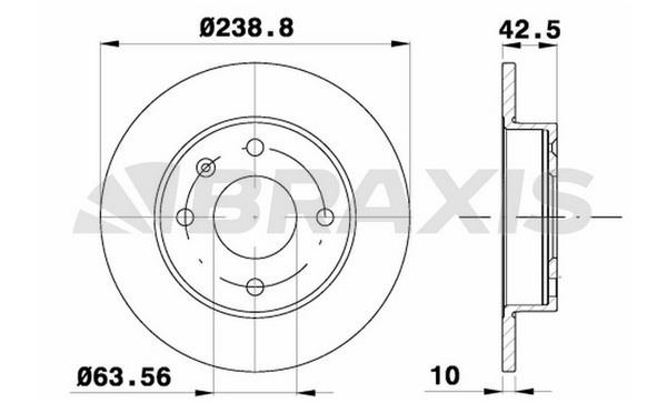 Braxis AE0213 Тормозной диск передний невентилируемый AE0213: Купить в Польше - Отличная цена на 2407.PL!