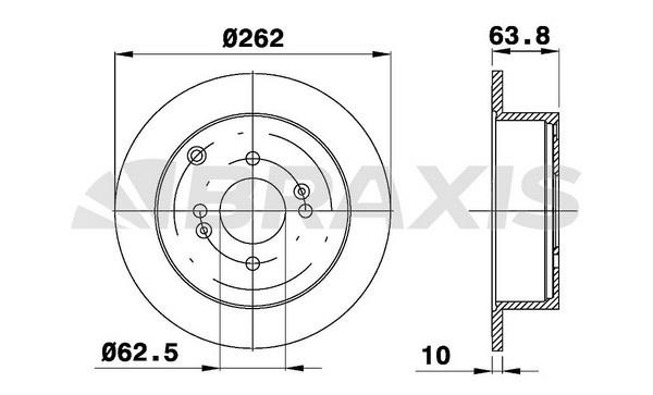Braxis AE0204 Тормозной диск задний невентилируемый AE0204: Купить в Польше - Отличная цена на 2407.PL!