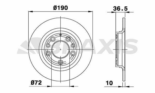 Braxis AE0192 Тормозной диск задний невентилируемый AE0192: Отличная цена - Купить в Польше на 2407.PL!