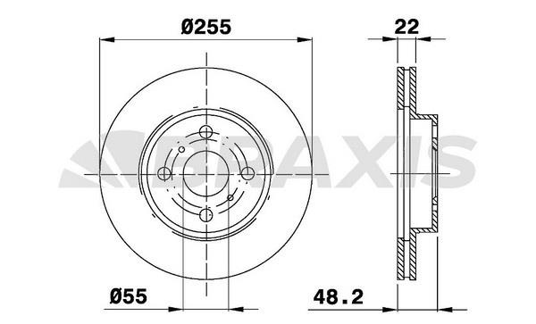 Braxis AE0189 Тормозной диск передний вентилируемый AE0189: Отличная цена - Купить в Польше на 2407.PL!