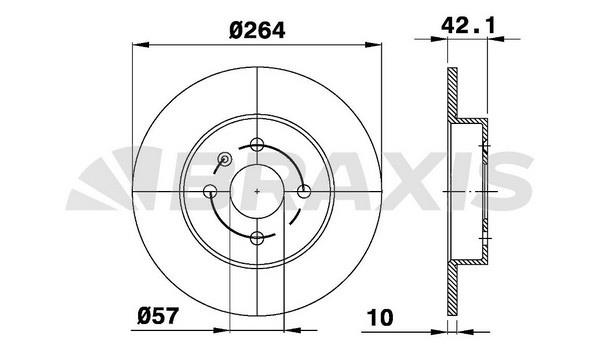 Braxis AE0186 Тормозной диск задний невентилируемый AE0186: Купить в Польше - Отличная цена на 2407.PL!