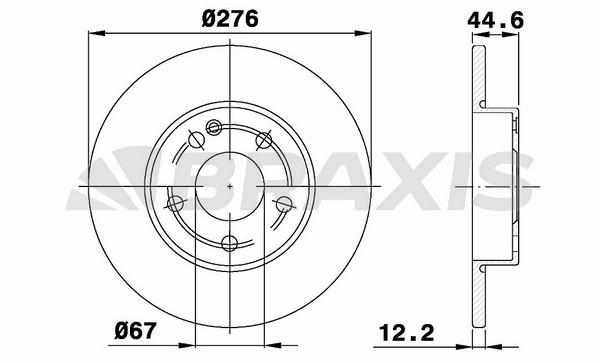 Braxis AE0171 Brake disc AE0171: Buy near me in Poland at 2407.PL - Good price!