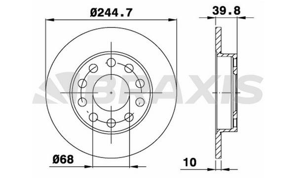 Braxis AE0167 Тормозной диск задний невентилируемый AE0167: Отличная цена - Купить в Польше на 2407.PL!