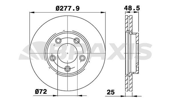 Braxis AE0153 Тормозной диск передний вентилируемый AE0153: Отличная цена - Купить в Польше на 2407.PL!