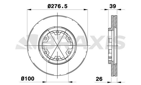 Braxis AE0130 Тормозной диск передний вентилируемый AE0130: Отличная цена - Купить в Польше на 2407.PL!