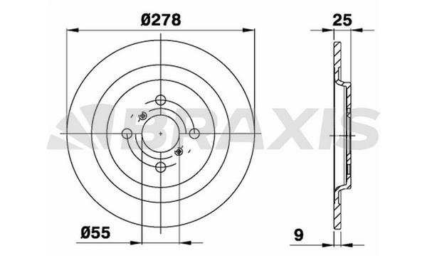 Braxis AE0120 Bremsscheibe hinten, unbelüftet AE0120: Kaufen Sie zu einem guten Preis in Polen bei 2407.PL!